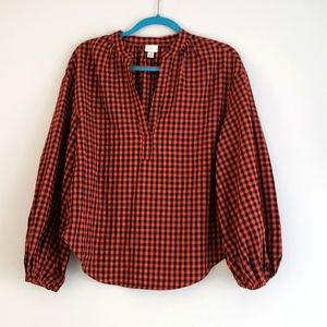 Orange Checkered Autumn Blouse